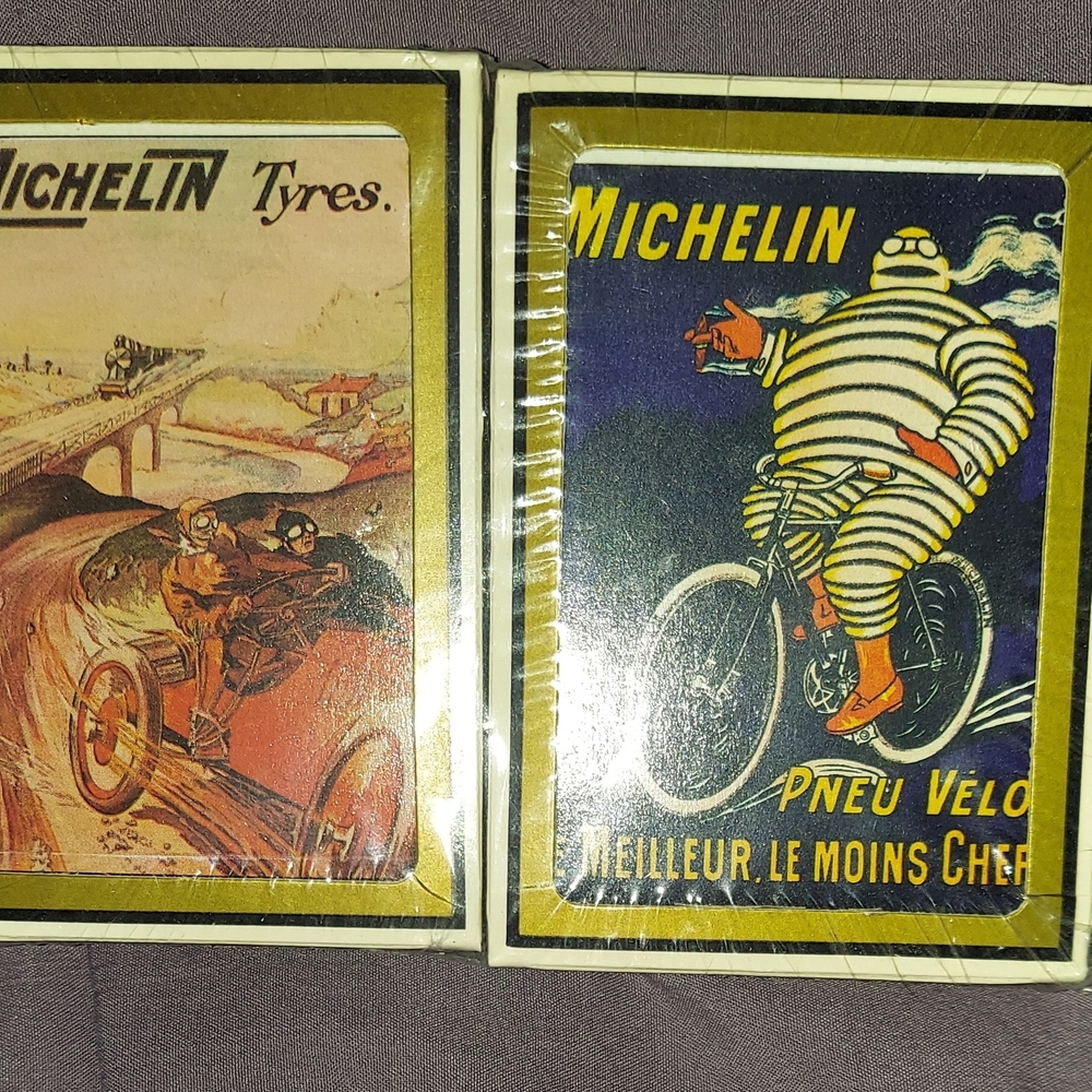 Michelin Vintage Playing Cards Set Of 2